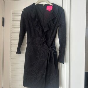 Lilly Pulitzer Black Lace Long Sleeve Dress